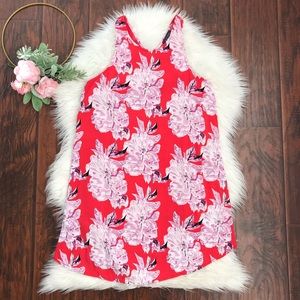 ASTR Red Floral Racerback Sleeveless Mini Dress